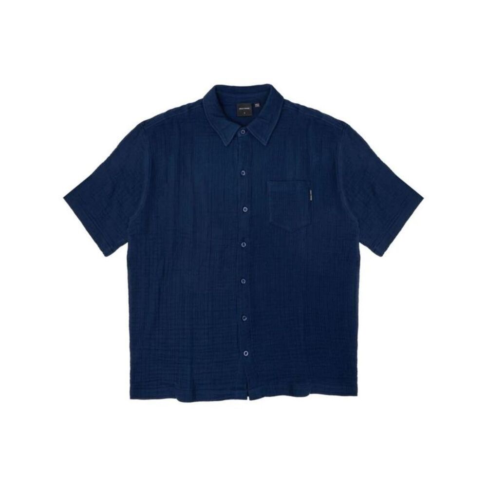 DAILY PAPER Men's Short Sleeve Button-Up Shirt Men BLUE Shirts